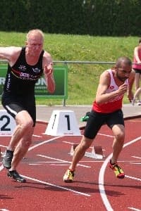 BVV_masters_David_100m David schiet uit de blokken voor zijn 100m