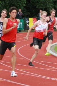 Kasper_Torfs_BK1 Kasper Torfs na 4e plaats op 100m gisteren vandaag brons op 200m